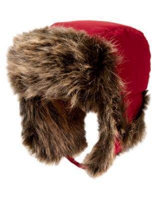 NWT Gymboree PENGUIN CHALET Red Hat Faur Fur Trim  