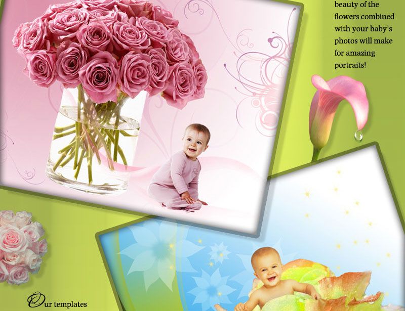 ORGANIC Collection Digital Photoshop Template for Kids and Newborn 