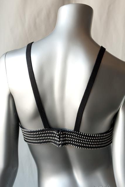 AZZEDINE ALAIA Vintage 90s Black+White Bra Top NEW M  