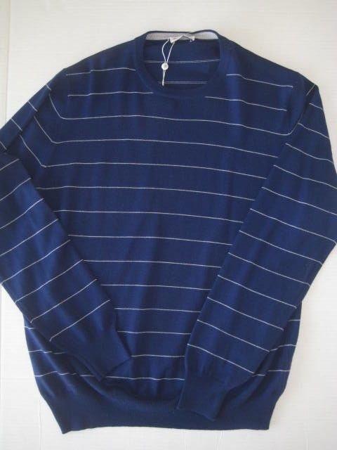 new with tags luxury blue white stripe sweater by gran