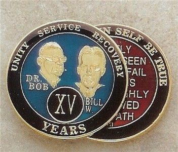 DR BOB & BILL W TRIPLATE YEAR ALCOHOLIC MEDALLION TOKEN  