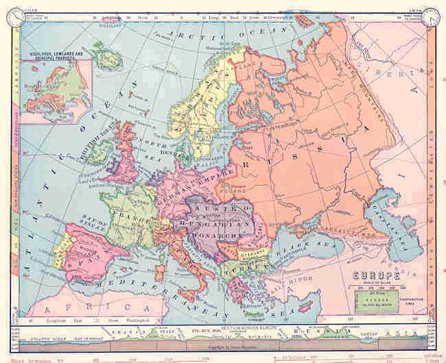 EUROPE The whole Continent. Antique Map. Barnes.1885  