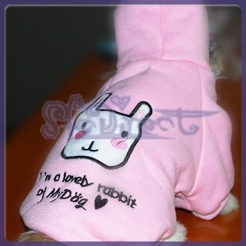 Pink Pet Dog Hoodie Shirt Coat Clothes Apparel CUTE NEW  