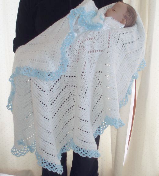 CROCHET PATTERN PATTERNS BABY SHAWL REBORN #8  