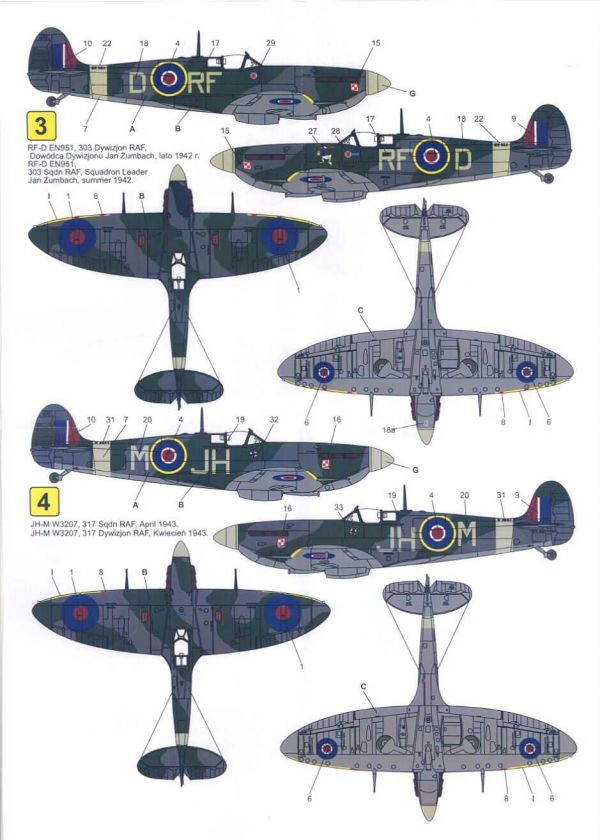 Techmod Decals 1/72 SUPERMARINE SPITFIRE Mk Vb Fighter  