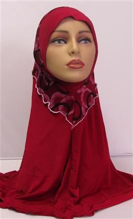 One Piece Red Amira hijab hijabs abaya jilbab jalebeya scarf  