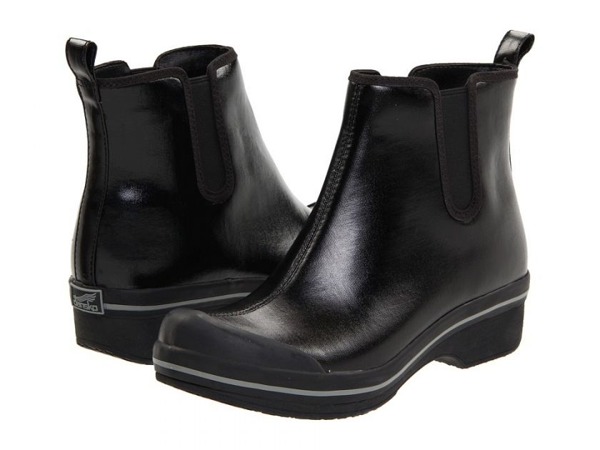 WOMENS DANSKO VAIL WATERPROOF RAIN BOOTS in BLACK COATED CANVAS 