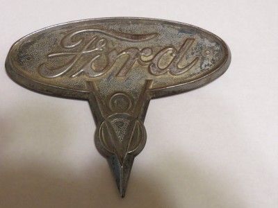 FORD Vintage 1930s V8 Car Body Emblem Very Nice  