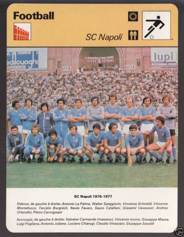 SC NAPOLI 1976 77 Soccer Team FRANCE SPORTSCASTER CARD  