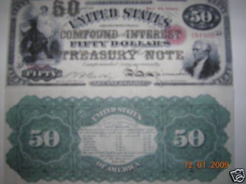 Replica 1864 $50 IBN US Paper Money Currency Copy Note  