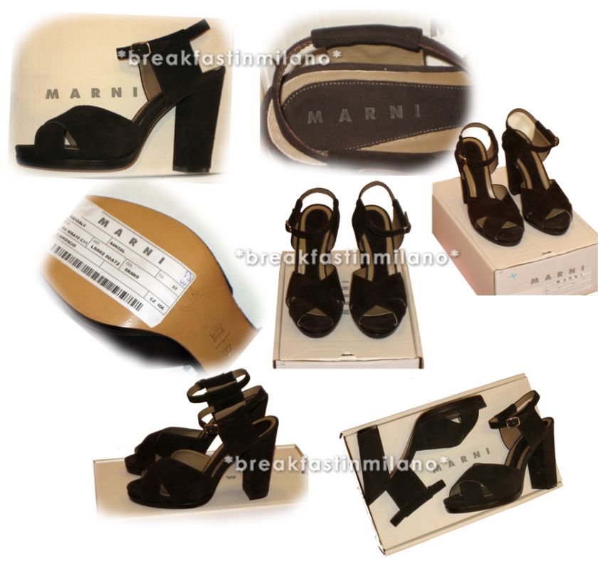 ULTRA CHIC MARNI FW06 BROWN SUEDE SANDALS RUNWAY 37  