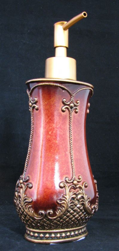 GOLD+COPPER QUILTED EMBOSSED SOAP/LOTION DISPENSER NEW  