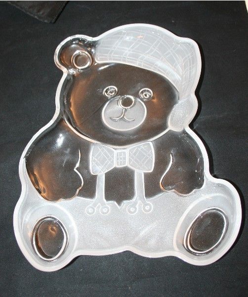 Mikasa Crystal Vintage Holiday Bear Platter 2 tone NIB  