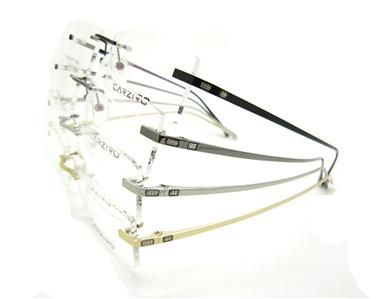 Twinkling Rivet Rimless Pure Titanium frame Myopia eyeglasses glasses 