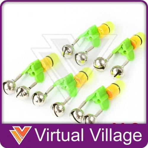 10 x Fishing Red LED Light Twin Bell Bite Lures Alarm  