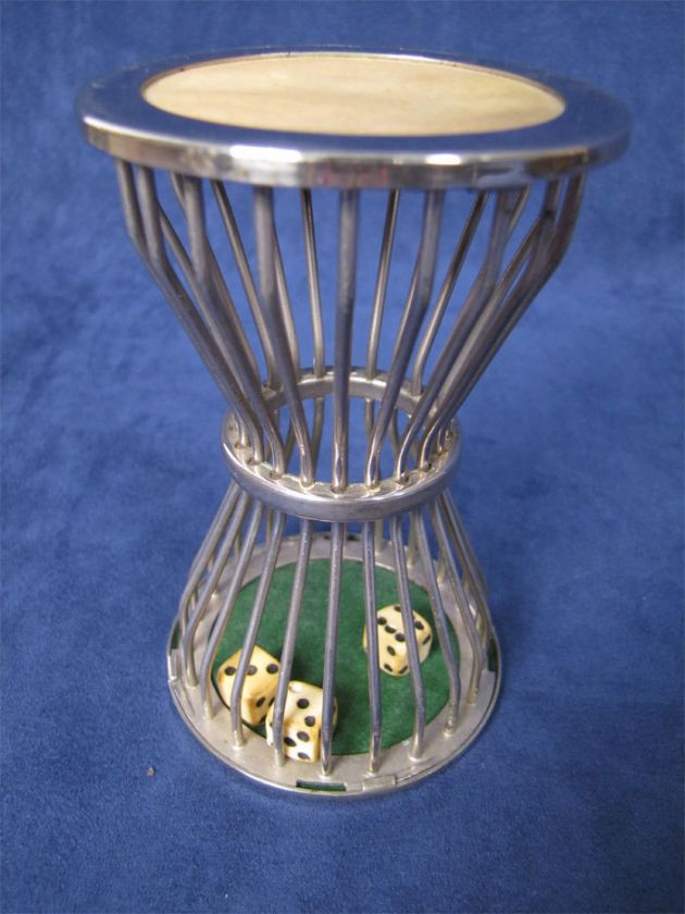 Vintage Hourglass Birdcage Game Dice Tumbler Roller  