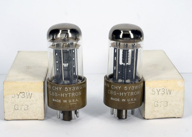 2x 5Y3WGTB CBS HYTRON NOS Tube Röhre Lampe TSF Valvola Valvula  