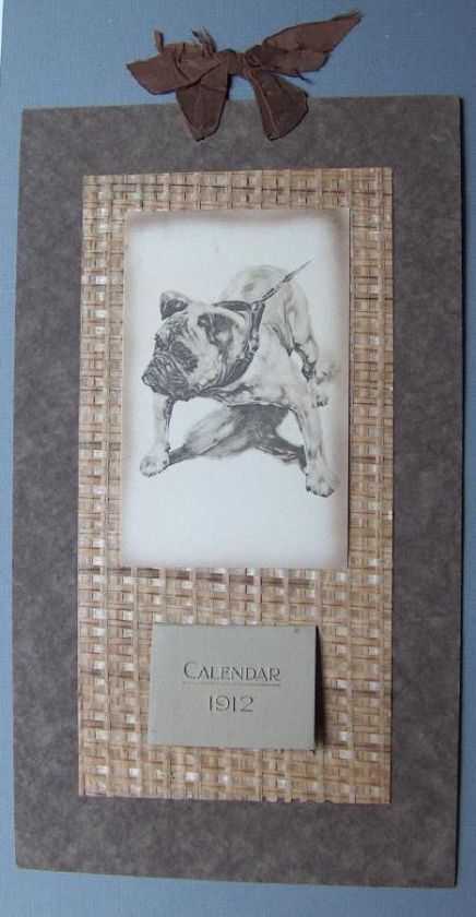 1912 Calendar~Bulldog Dog~Octavia Pharmacy~El Paso TX  