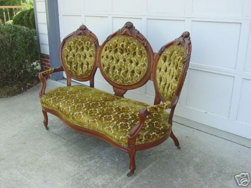 Fine Victorian Renaissance Triple Back Sofa Ca.1870  