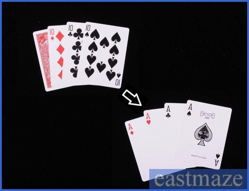 Magic Trick Toy Tool   4 Cards Magic   SEE DEMO  