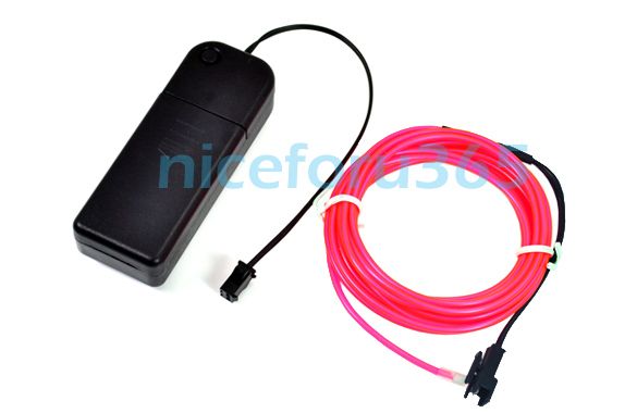 Pink Neon Glow EL Light Wire Rope Tube for Car Party 3M  