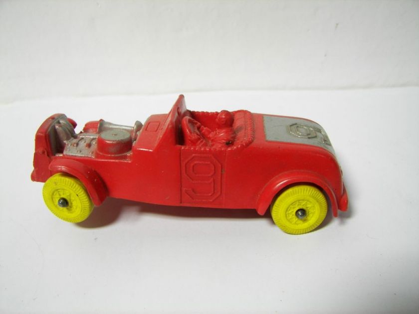 Vintage Auburn Rubber Red Hot Rod Car AS IS  