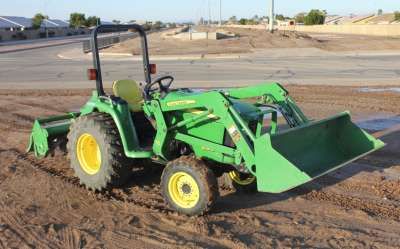 2010 John Deere 3038 Tractor with Loader and Tiller  