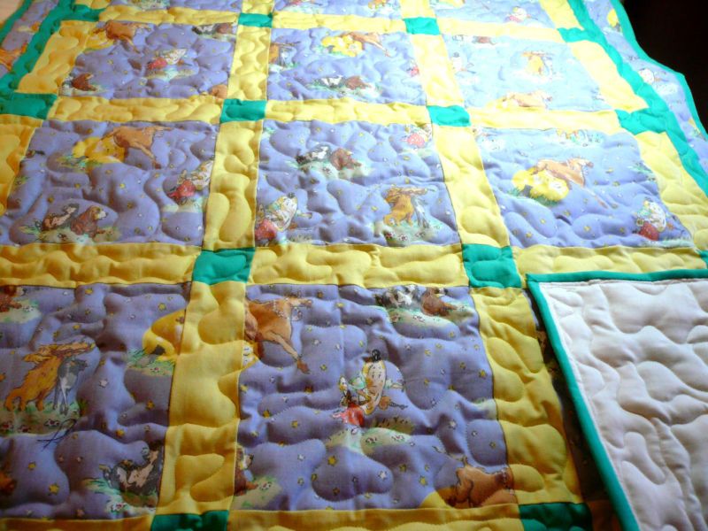 Boy Girl Handcrafted Nursery Rhyme Baby Crib Lap Quilt  