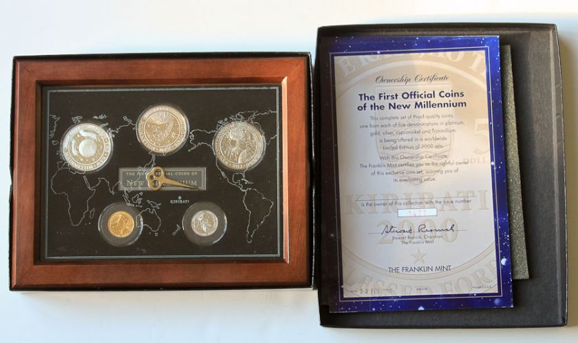 2000 KIRIBATI Millennium Platinum Gold Silver Proof Set  