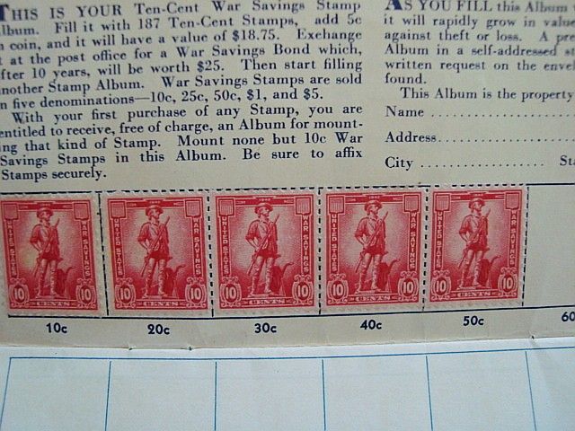 WW2 US WAR SAVINGS BONDS BOOKLET W/STAMPS SC.#WS7(WAR SAVINGS)  