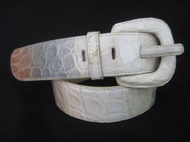 TITTI DELLACQUA Ivory Alligator Belt Sz S  