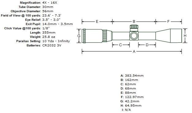 Leapers 4 16x56 SWAT MilDot RGB Illuminated Scope+ 100mm Sidewheel 