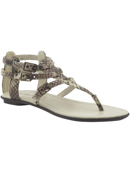 MIA HYRAM NATURAL SNAKE PRINT GLADIATOR THONG SANDAL  