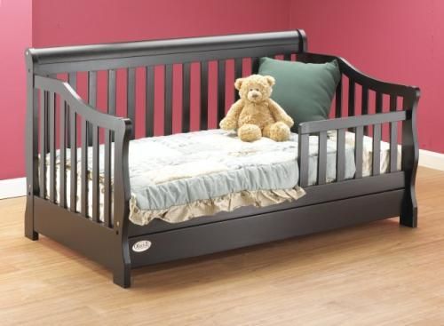   Orbelle Wooden Toddler Bed w/ Storage Drawer   Espresso Finish  