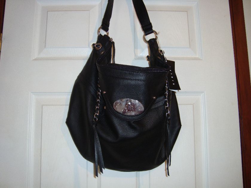 SISLEY ITALY BY BENETTON BLACK FAUX LEATHER BAG NWT  