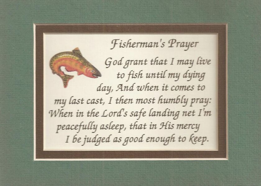 FISHERMAN prayers verses poems FISHING Fish Rod plaques  