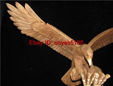   ox bone carved handicraft big eagle step sea waves statue 29  