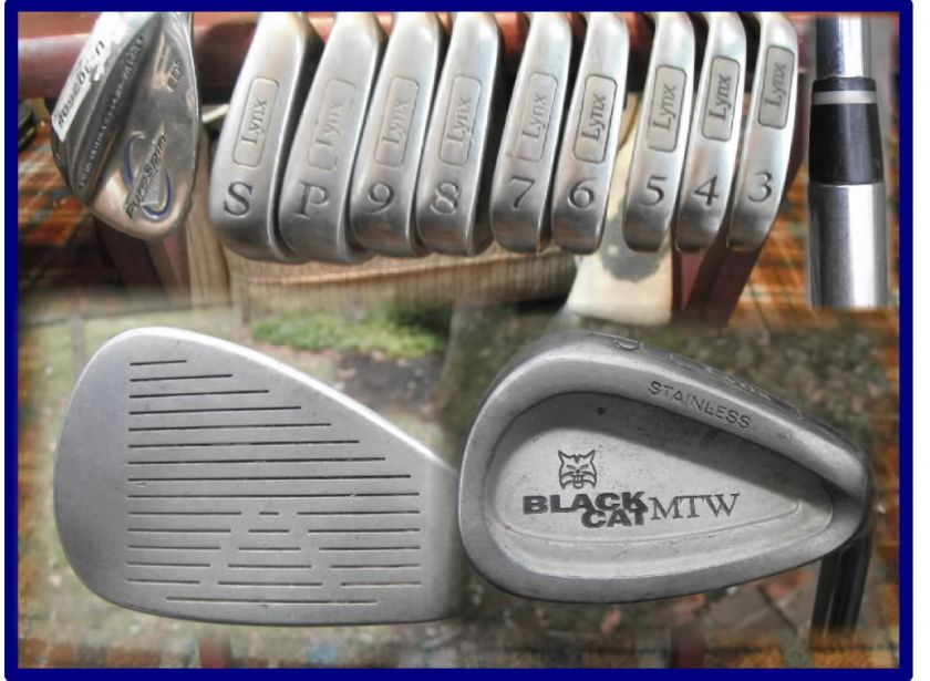 Lynx Black Cat MTW Stainless Tungsten 3 P,S Golf Irons PLUS Purespin 