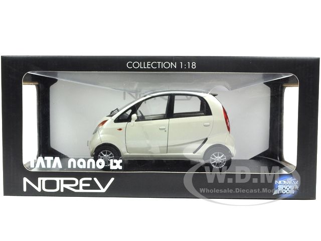 Brand new 118 scale diecast model car of 2009 Tata Nano Cream/White 