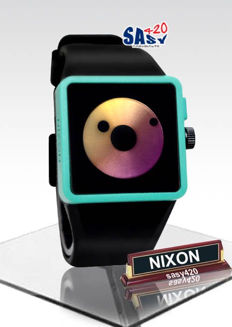 Nixon A1161060 Newton Black Teal Silicone Men Watch New  