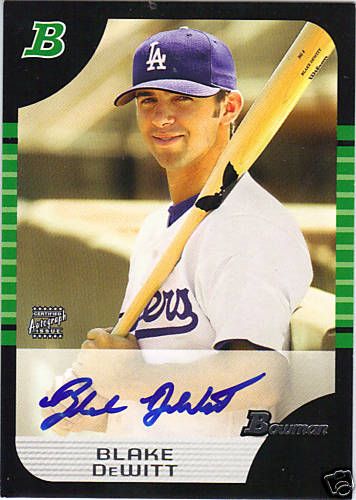 BLAKE DeWITT 2005 BOWMAN AUTOGRAPHS AUTO  