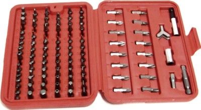 100 pc Security Bit Set Tamper Proof Screwdriver Torx Star Hex Tri 