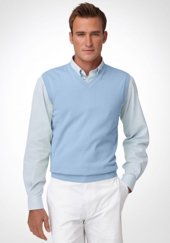 Bobby Jones Solid Pima V Neck Sweater Vest  