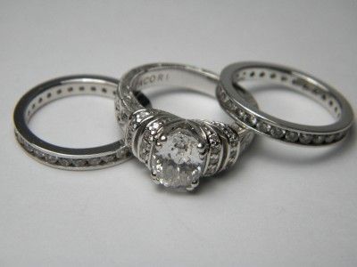 TACORI EPIPHANY DIAMONIQUE JEWELRY ENGAGMENT WEDDING RING SET 3 PIECE 