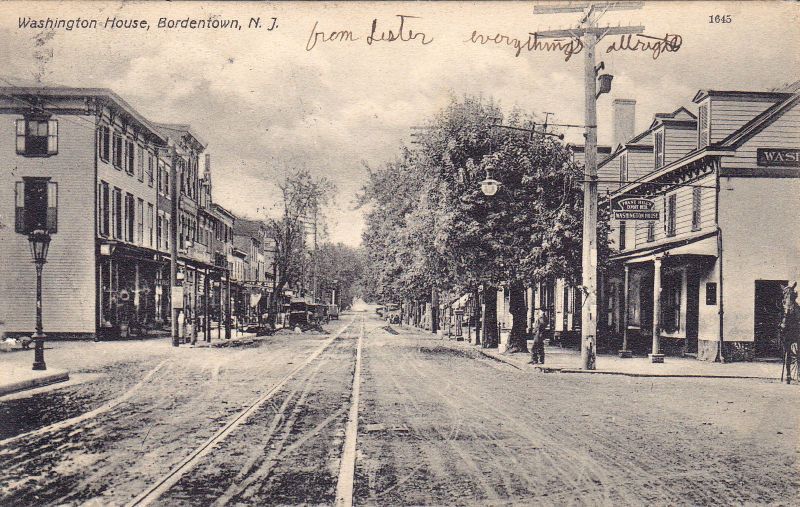 Bordentown NJ Burlington Co Street Scene Postcard N J  