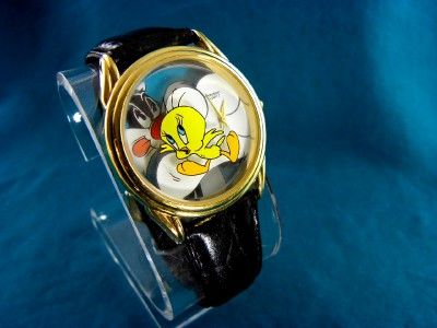 VINTAGE ARMITRON WARNER BROTHERS 3D TWEETY BIRD + SYLVESTER WATCH