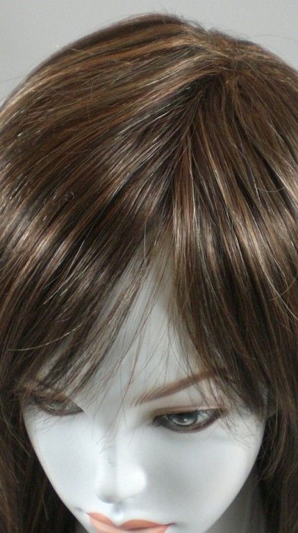   Full Wig , Chestnut Brown w/ Light Ginger Highlight  Bria Wigs  