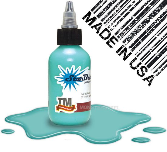 oz STERILE Starbrite TEAL Tattoo Ink NEW light blue Starbright 