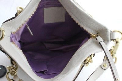 Brand New with Tags Authentic Coach Brooke Brass and White Leather 