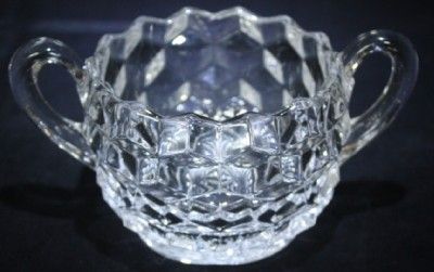 Fostoria American Glass Sugar Bowl Two Handled NICE  